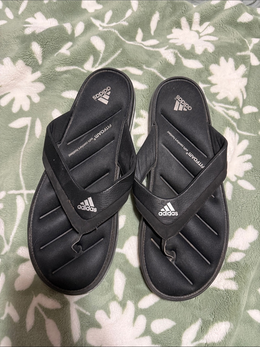 adidas Black Men’s Fitfoam Flip-Flop Sandals